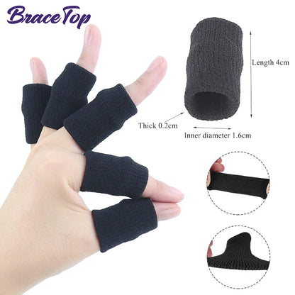 Compression Finger Sleeves - 10 Pack Nylon Support Protector for Basketball, Volleyball, Golf & Sports (4cm)