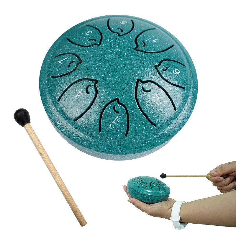 8-Note Steel Tongue Drum - 4.5 Inch Handpan for Meditation, Yoga, Chakra Healing & Music Education