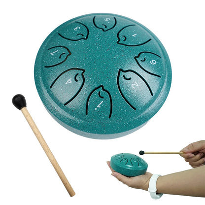 8-Note Steel Tongue Drum - 4.5 Inch Handpan for Meditation, Yoga, Chakra Healing & Music Education