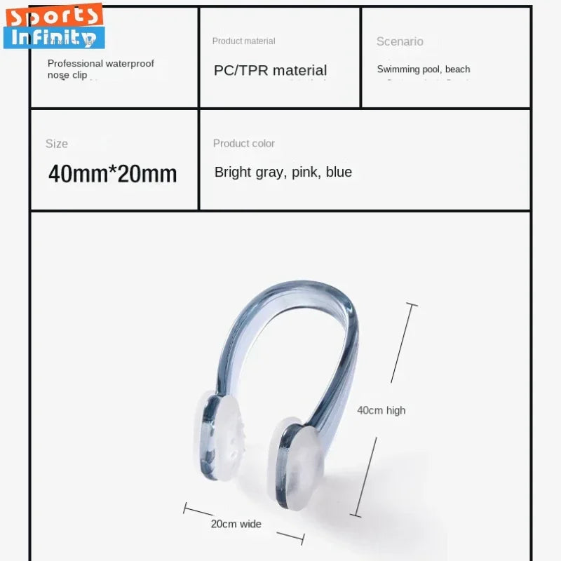 Professional Waterproof Silicone Nose Clip - Anti-Slip Swimming & Diving Nose Plug for Aquatic Sports Protection