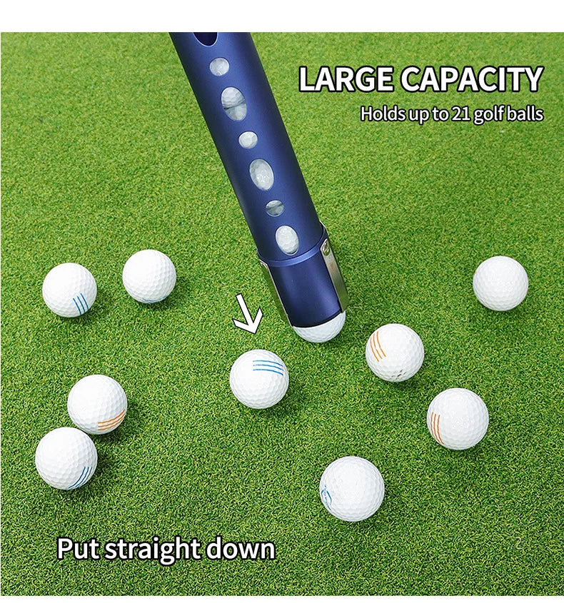 Aluminum Golf Ball Picker Tube - No-Bend Ball Catcher & Collector for Practice & Training Accessories