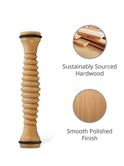 Wooden Foot Roller Massager - Body Back Massager for Plantar Fasciitis Relief, Stress Relief & Relaxation