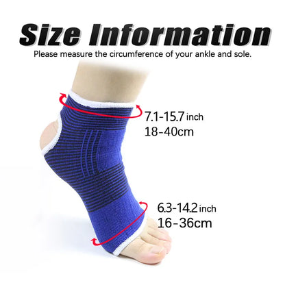 Elastic Ankle Brace Support - Super Soft Protection Guard for Gym Running Sports Fitness (1 Pair)