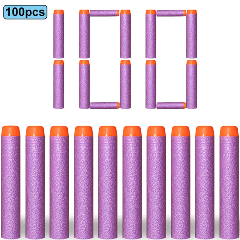 Soft EVA Foam Darts 7.2cm - 100 Pack Refill Bullets for Toy Blasters