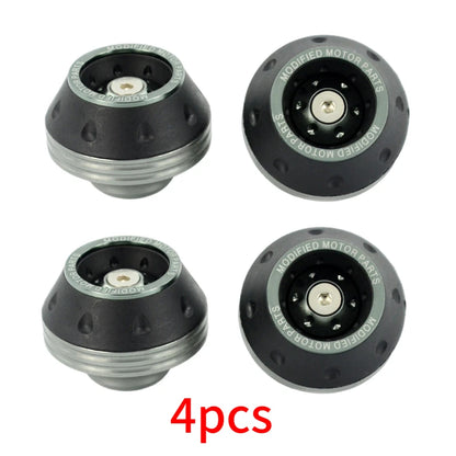 Motorcycle Front Fork Crash Protectors - 2/4Pcs Universal Alloy Wheel Protection Slider Cups for Motocross