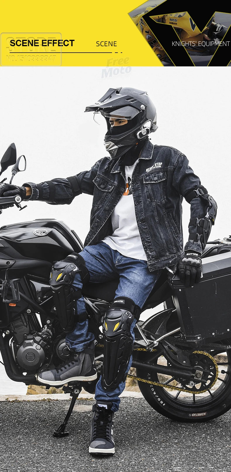 Motorcycle Knee and Elbow Protection Guards - Motocross Off-Road Racing MTB Pads