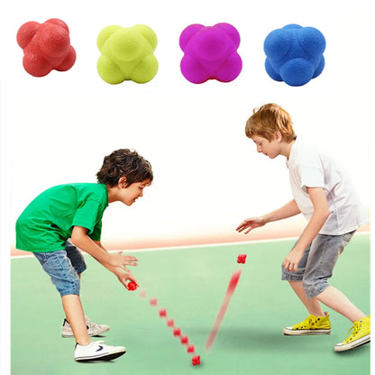 2 Pcs 7cm Fitness Hexagonal Reaction Ball Silicone Agility Coordination Reflex Exercise Reaction Training Sports Fitness Balls