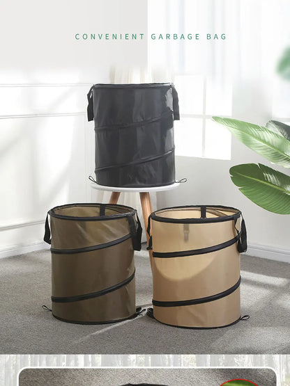 Portable Pop-Up Camping Trash Can - Collapsible Outdoor Garbage Container for Garden & Camping