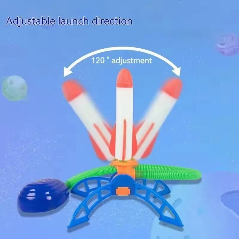Kids Air Rocket Launcher Set - Foot Pump Outdoor Soaring Toy for Children