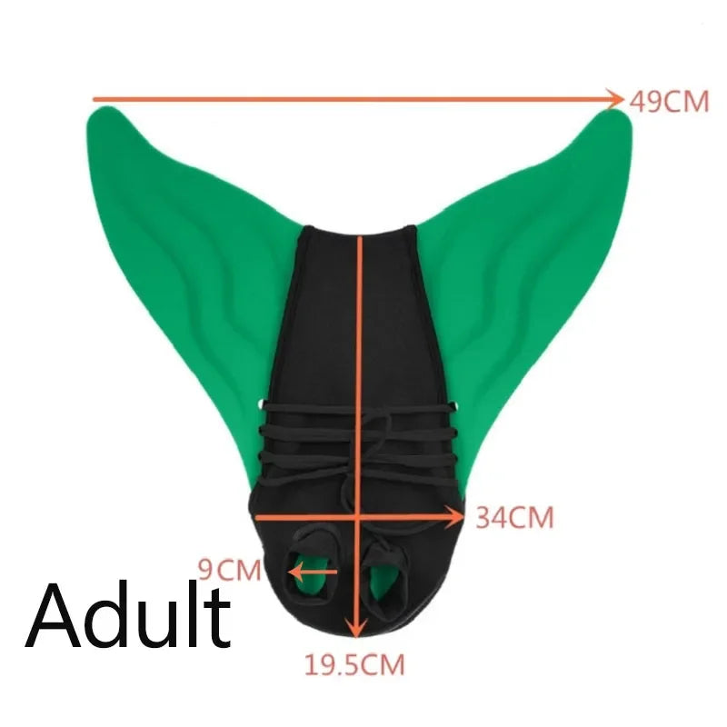 Mermaid Monofin Swimming Flipper for Training & Recreation - Adult & Kids Sizes Available