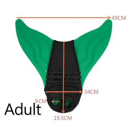 Mermaid Monofin Swimming Flipper for Training & Recreation - Adult & Kids Sizes Available