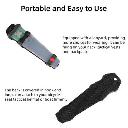 BOOIU Tactical Safety Helmet Light - Waterproof IR Strobe Signal Lamp for Outdoor Survival, Hiking & Cycling