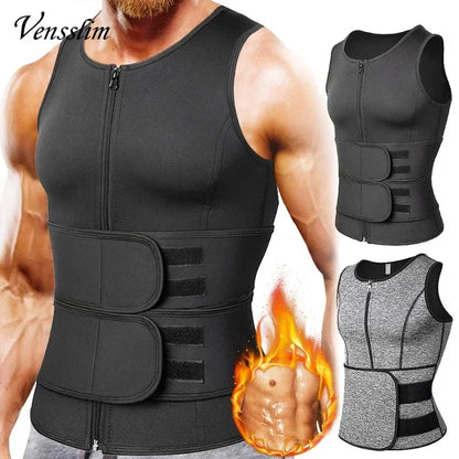 Men's Compression Body Shaper - Waist Trainer Vest with Sauna Sweat Technology for Fat Burning Workouts