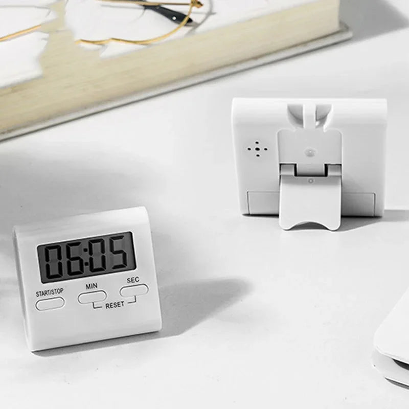 Digital Countdown Timer - Magnetic LCD Kitchen Timer with Stand