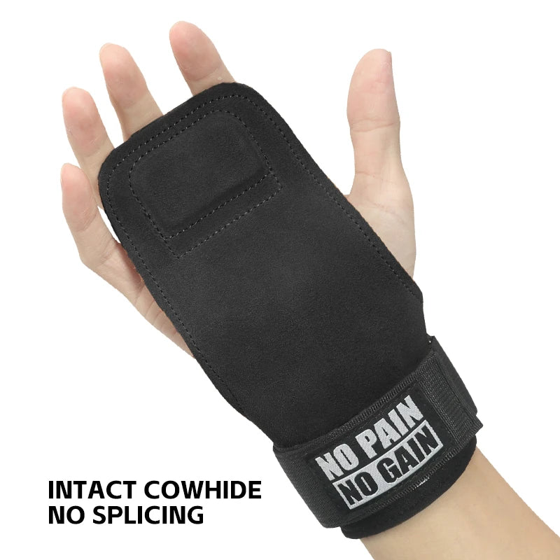 Premium Cowhide Gym Grips - Anti-Slip Palm Protection - Weightlifting, Fitness, Pull-Up, CrossFit Workout Equipment