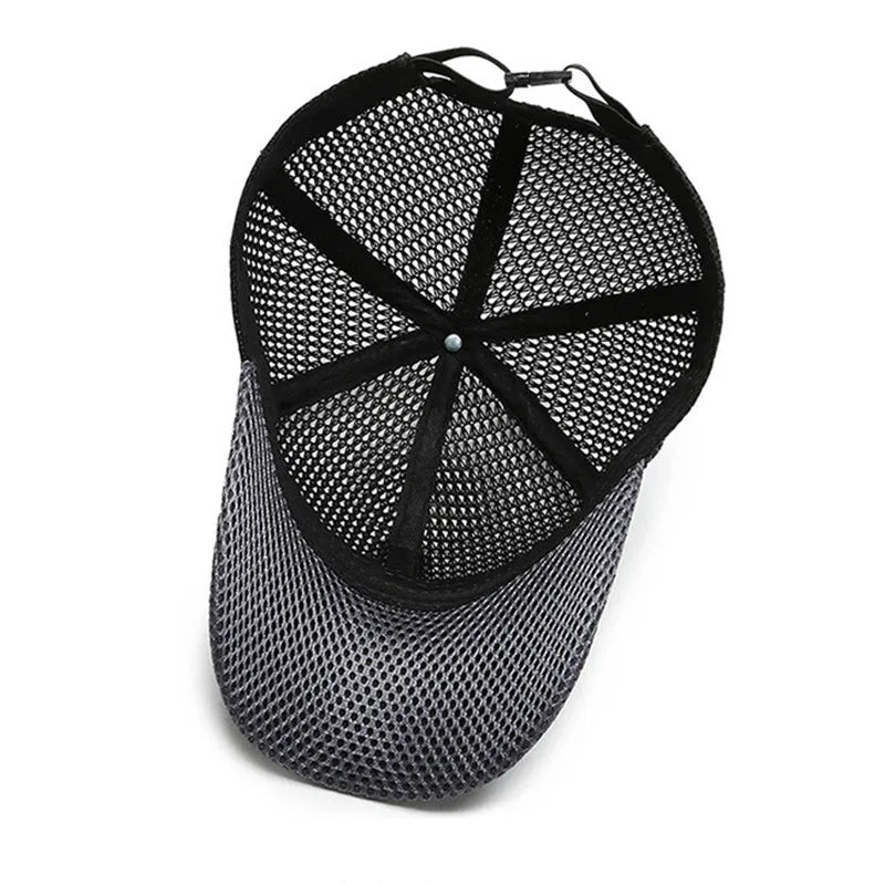 Men's Breathable Mesh Baseball Cap - Quick-Dry Anti-UV Sports Visor for Tennis, Golf & Hiking