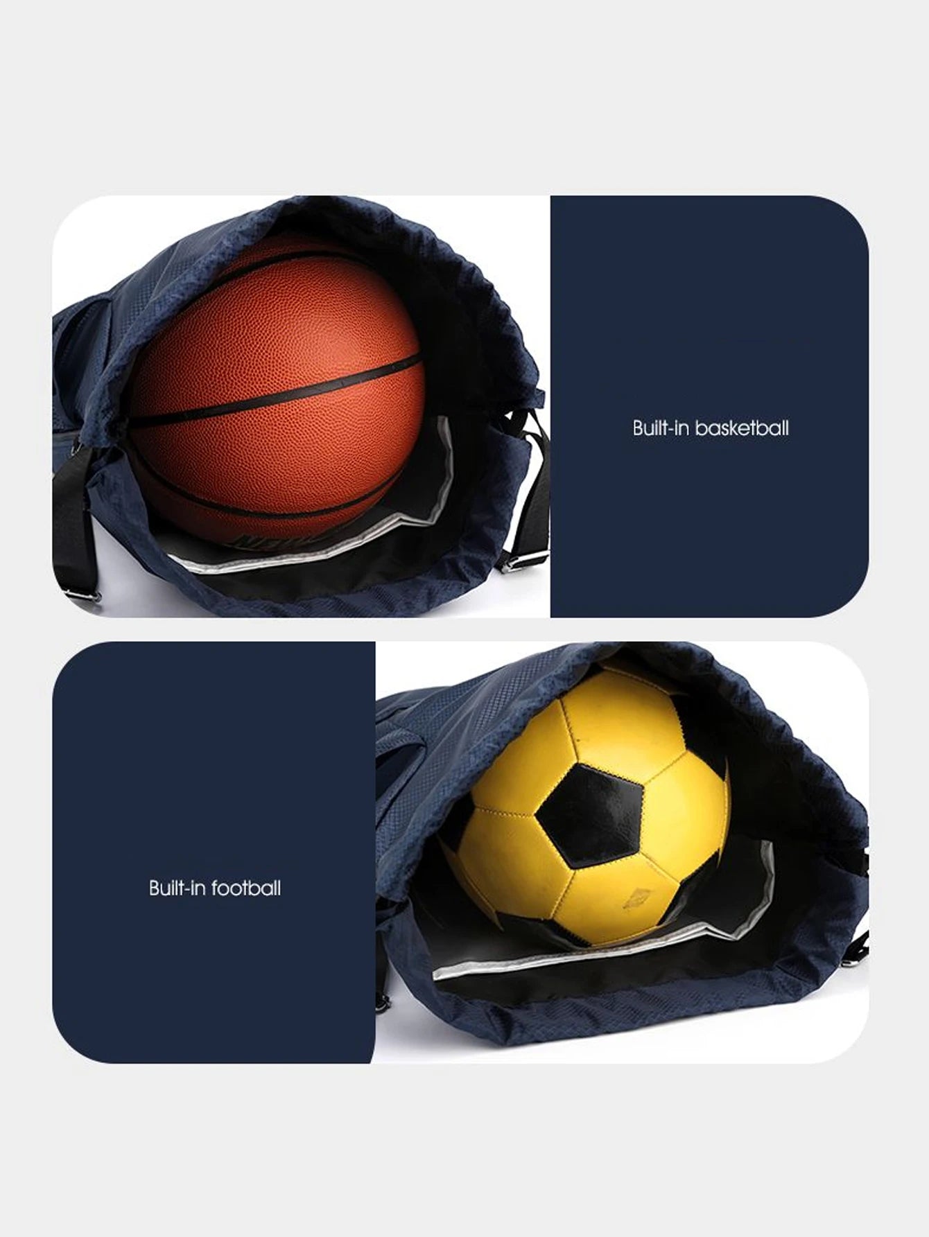 Dry-Wet Separation Sports Backpack - Basketball Swimming Training Bag with Drawstring - Women's Fitness Storage Bag