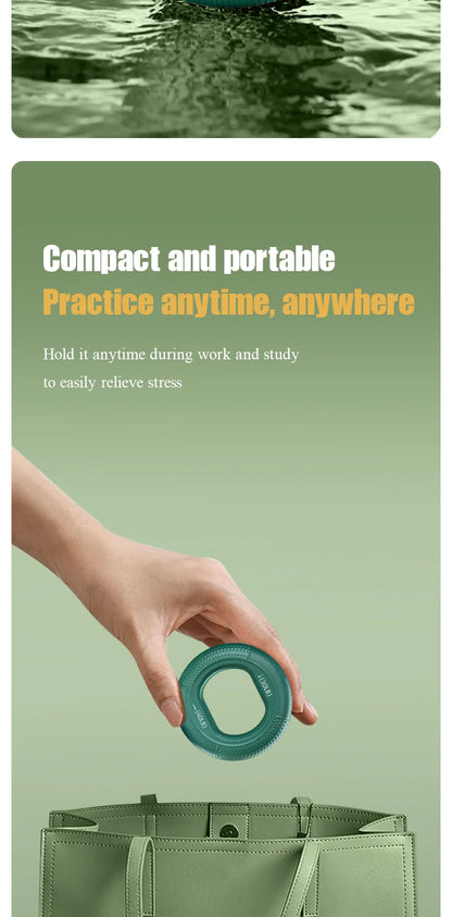 Hand Strengthener Finger Trainer Grip Ring - Silicone Exercise Equipment for Carpal Tunnel Relief - Workout Device