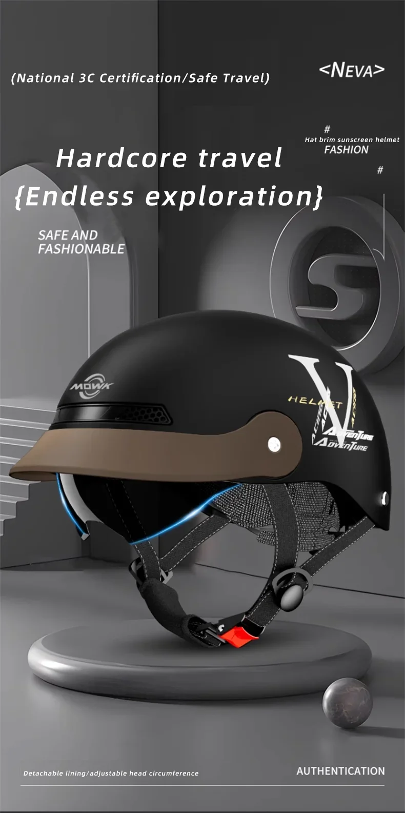 MOWK Motorcycle Vintage Half Helmet Summer Breathable Men Women Electric Jet Scooter Open Face Helmets Reflective Safety Helmets