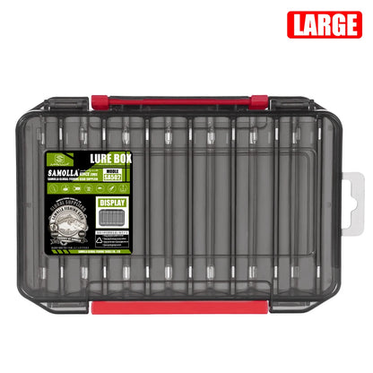 SAMOLLA Dual-Compartment Fishing Tackle Organizer - Premium Compact Storage Box for Lures, Hooks & Baits with Durable Construction