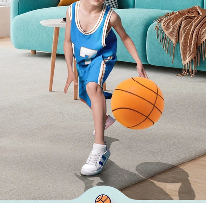 Silent Foam Basketball - 18cm Indoor Safe Soft Squeezable Ball - No Noise Training Toy for Kids