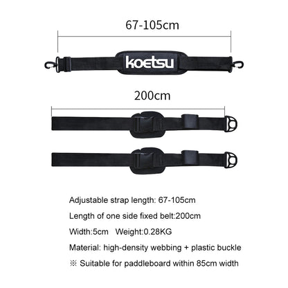 Adjustable Surfboard Shoulder Carry Strap - Stand Up Paddle Board Carrier Sling with Deck Bag