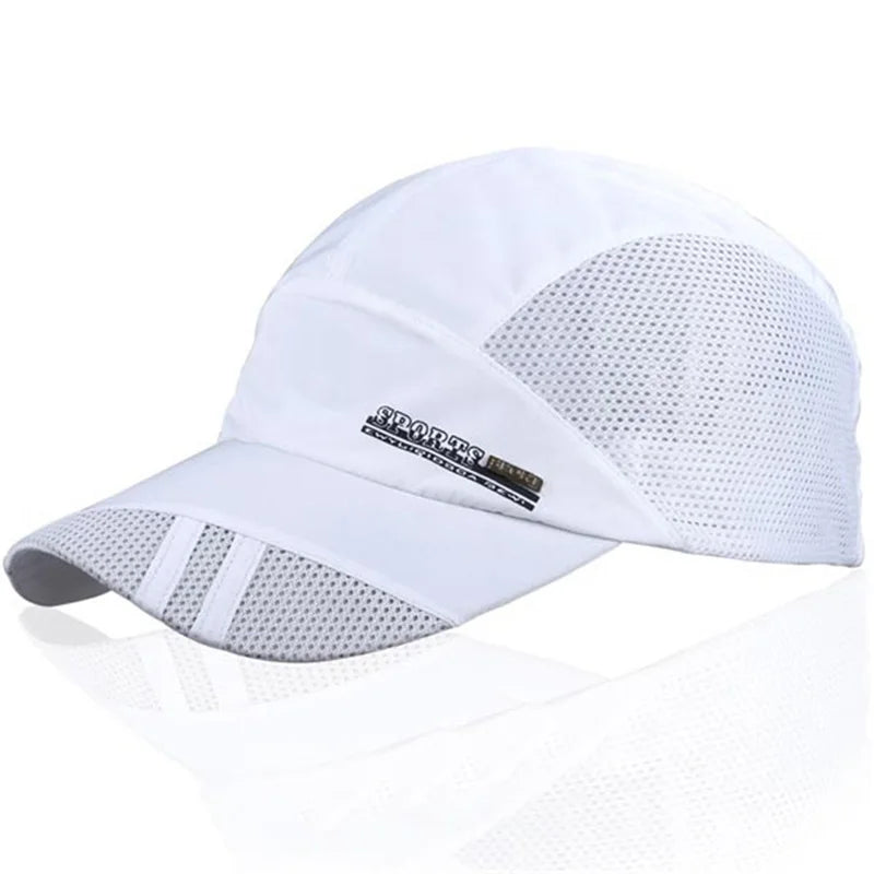 Quick-Dry Mesh Running Cap - Adjustable Breathable Baseball Visor for Outdoor Sports