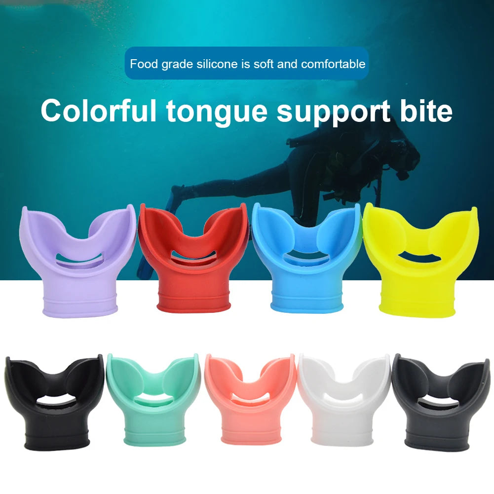 Premium Silicone Scuba Diving Mouthpiece - Comfortable Regulator Cover with Octopus Holder Retainers