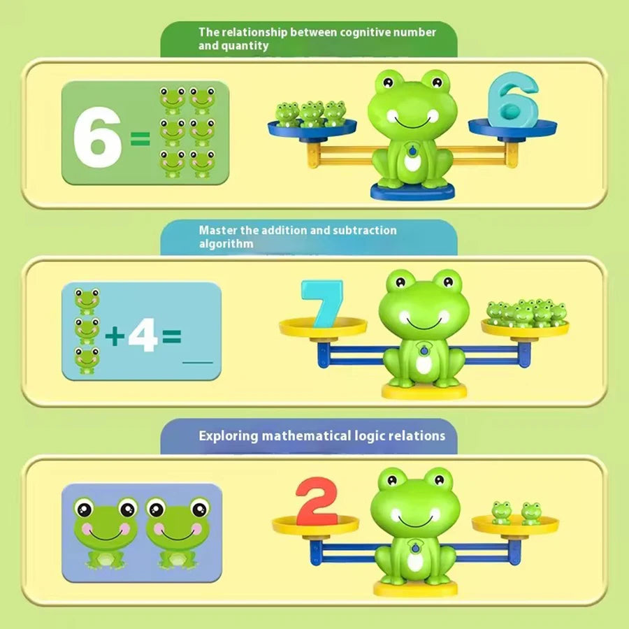 Frog Balance Scale Math Learning Toy - Addition & Subtraction Educational Game for Early Childhood Development