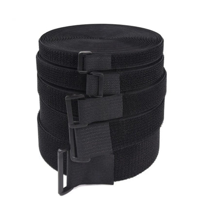 2M Cut-to-Length Reusable Nylon Cable Organizer Strap - Self-Adhesive Hook and Loop Fastening Tape with Buckle for Storage and Securing