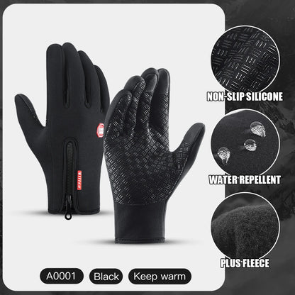 Winter Cycling Gloves - Windproof Cold Proof Full Finger Outdoor Waterproof Bicycle Motorcycle Riding Mitten