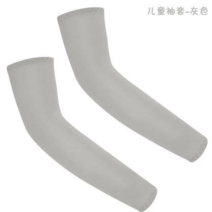 Kids UV Protection Arm Sleeves - Ice Silk Cooling Compression Sleeves for Boys & Girls Outdoor Sports (1 Pair)