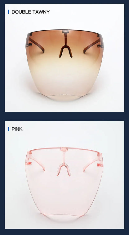 Full Face Shield Cycling Sunglasses - Protective Spherical Lens Goggles for Men & Women