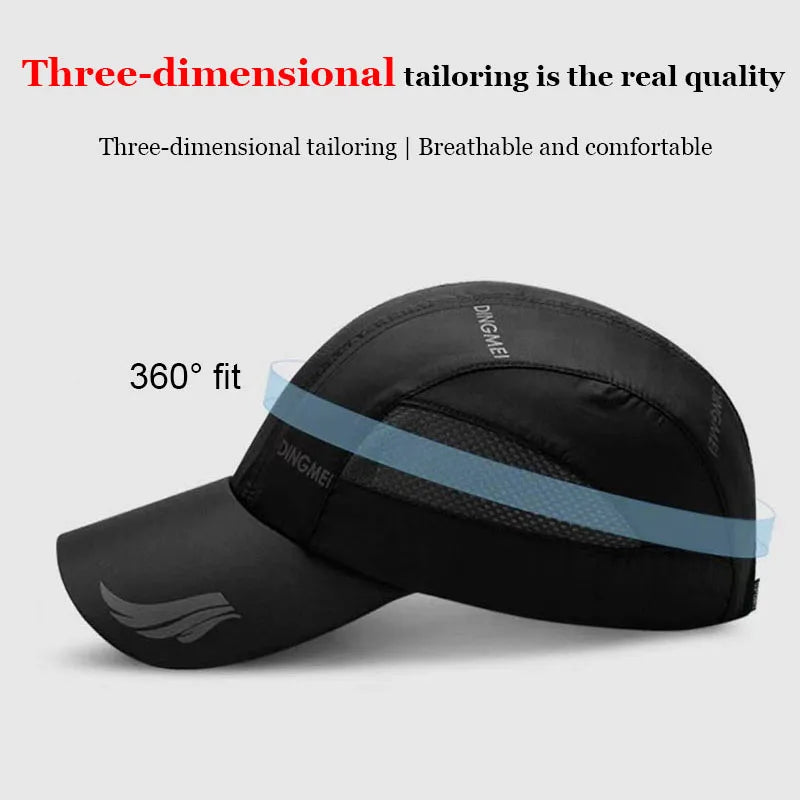 Quick-Dry Mesh Baseball Cap - Sports Running & Golf Hat - Breathable Snapback for Men & Women