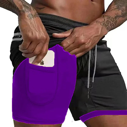 Men's 2-in-1 Compression Athletic Shorts - Double Layer Summer Fitness Training Shorts for Gym & Sports