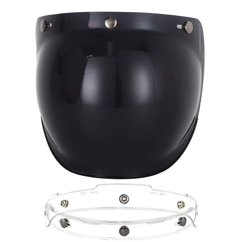 Retro Motorcycle Helmet Bubble Visor - Anti-Fog UV Protection HD Lens for Open Face Half Helmets