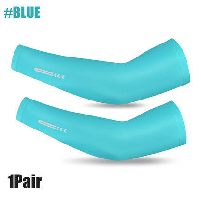 UV Sun Protection Cooling Arm Sleeves - Long Sunblock Covers for Football, Golf, Volleyball (1 Pair)