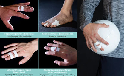 Athletic Finger Tape - Skin-Friendly Sports Protection Wrap for Baseball, Lacrosse & Gymnastics (1/2/3 Roll Options)