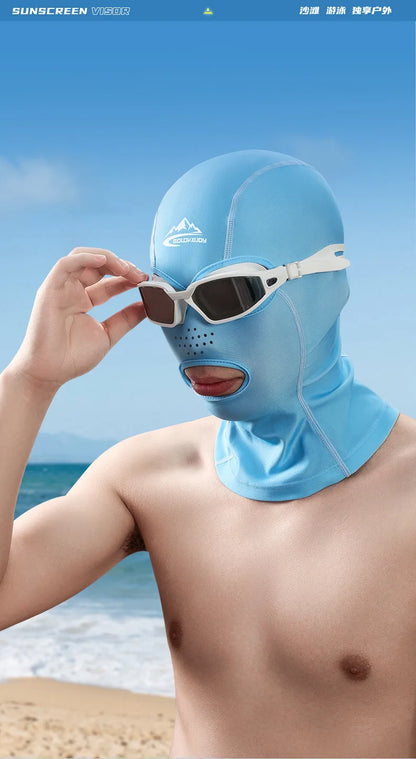 UV Protection Swimming Face Mask - Breathable Diving Cap for Men & Women Beach Sun Protection