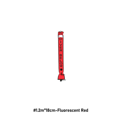 Professional Scuba Diving Safety Signal Tube - High Quality Inflatable Surface Marker Buoy (SMB) - 1.2M/1.5M/1.8M Diver Below Safety Sausage