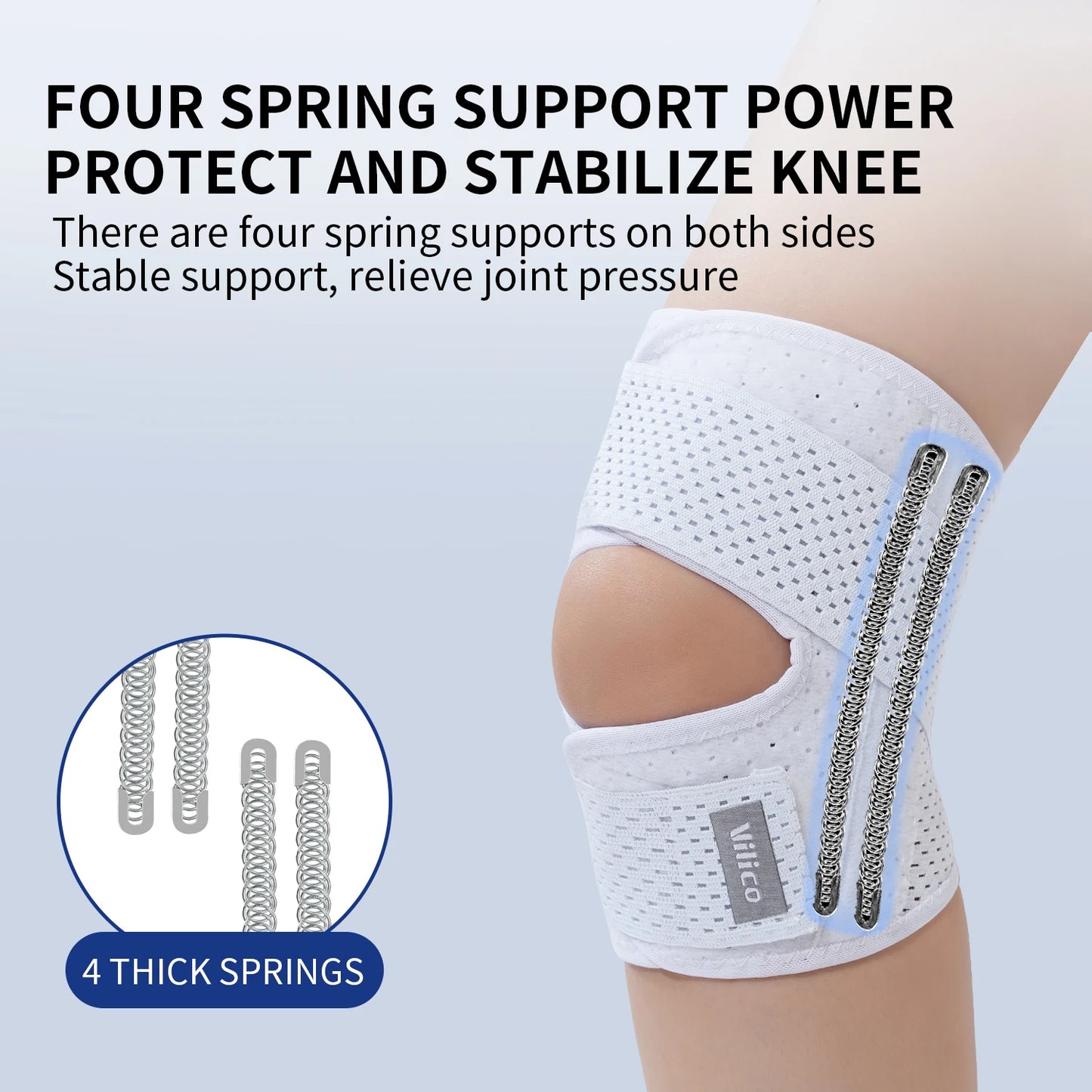 Pressurized Elastic Knee Support - Nylon Compression Knee Brace for Arthritis, Joint Protection & Sports (Men & Women)
