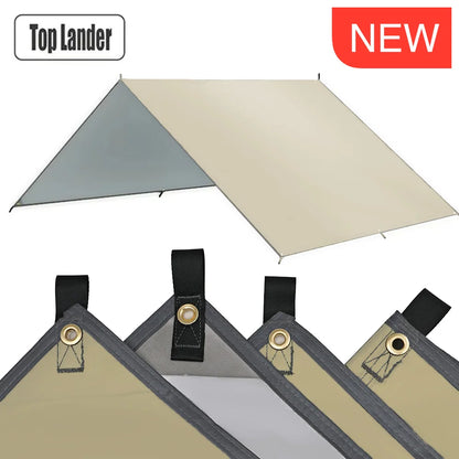 Waterproof Camping Tarp - 3500mm PU Coated 190T Polyester Sun Shelter with UV Protection - Multiple Sizes Available