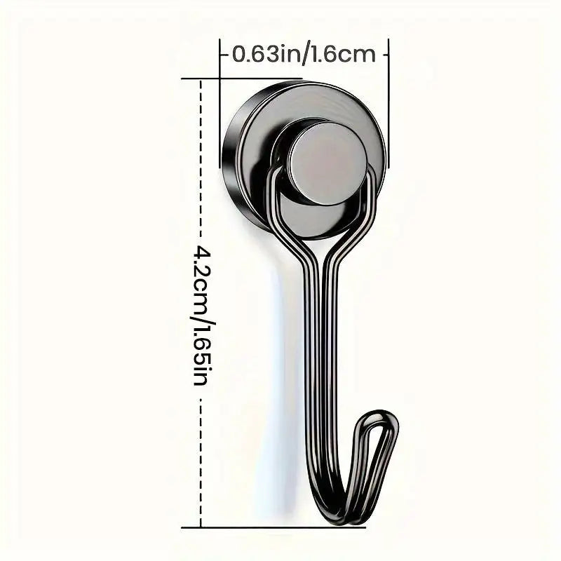 Heavy Duty Neodymium Magnetic Hooks - Extra Strong Magnets for Camping, Garage & Outdoor Storage (10-30 lbs, 3-20 Pack)