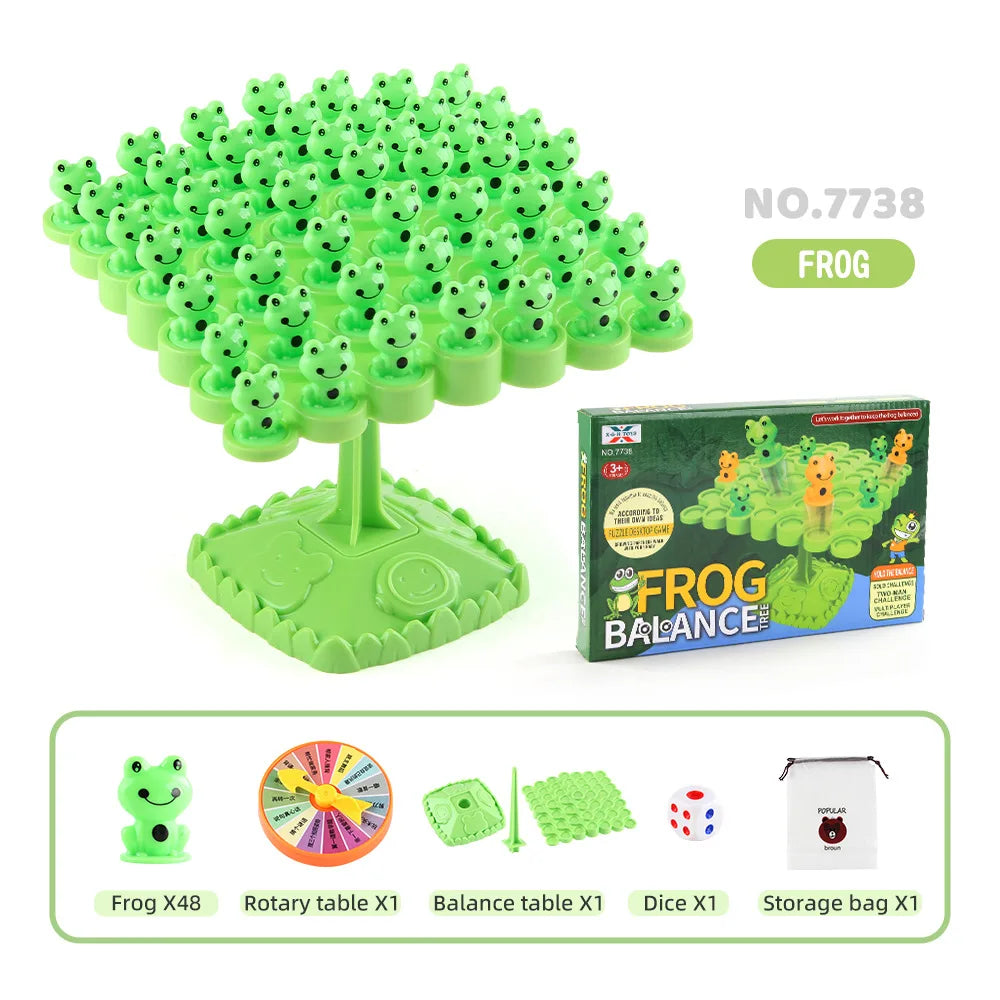 Frog Balance Tree Montessori Math Game - Parent-Child Interactive Tabletop Balancing Toy Gift for Children
