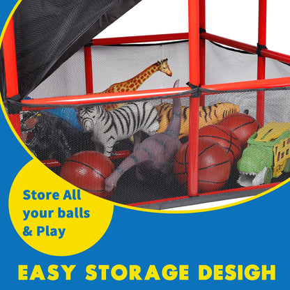 Indoor/Outdoor Arcade Basketball Game Set - Complete with Hoop and Balls for Kids Competition