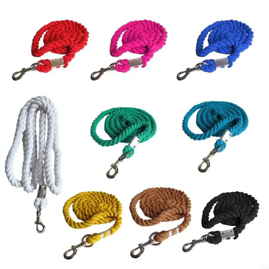 Heavy Duty Cotton Weave Equestrian Halter - 652F Leading Rope for Horses & Livestock