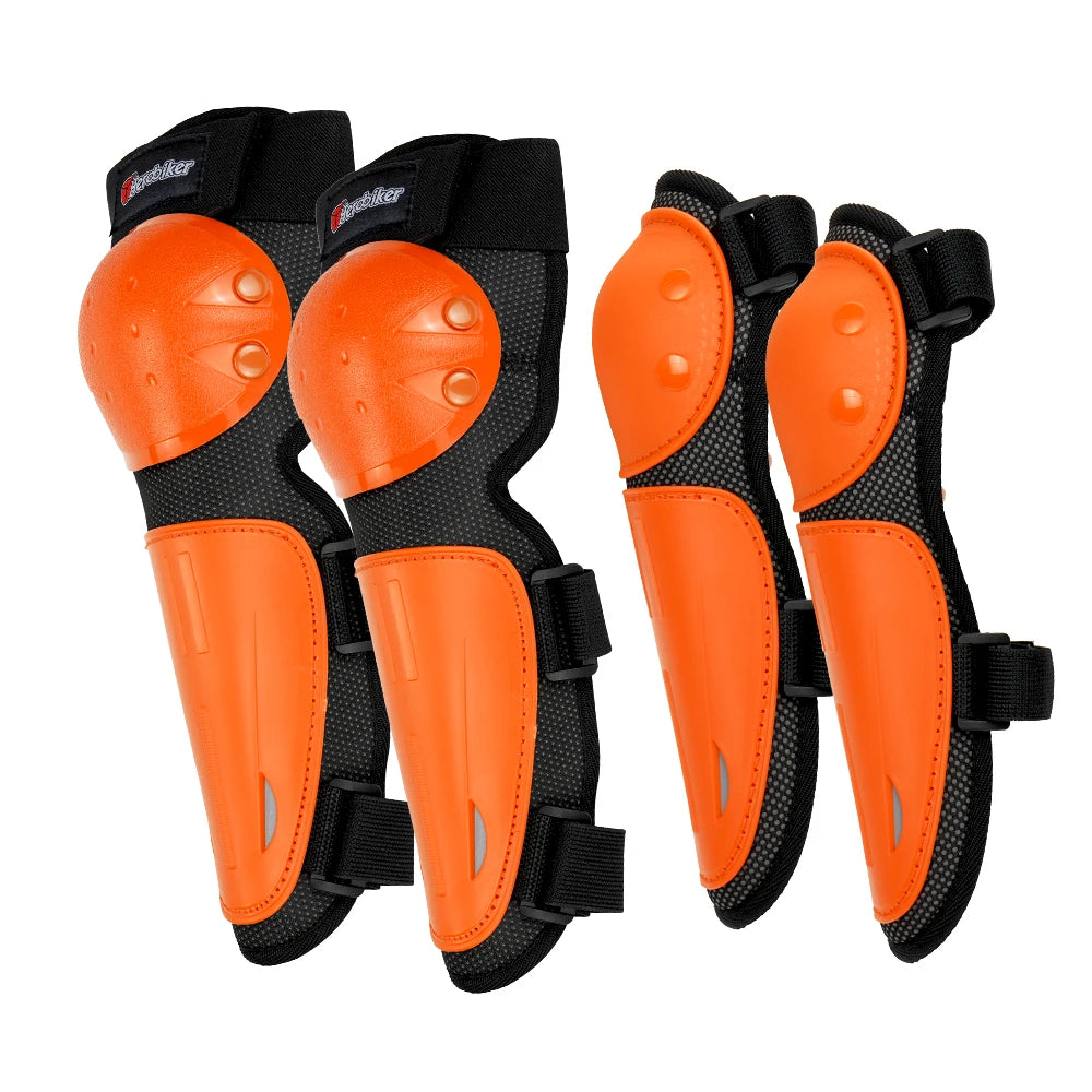 Kids Full Body Motorcycle Armor Set - Protective Vest Jacket with Kneepads for Motocross Riding