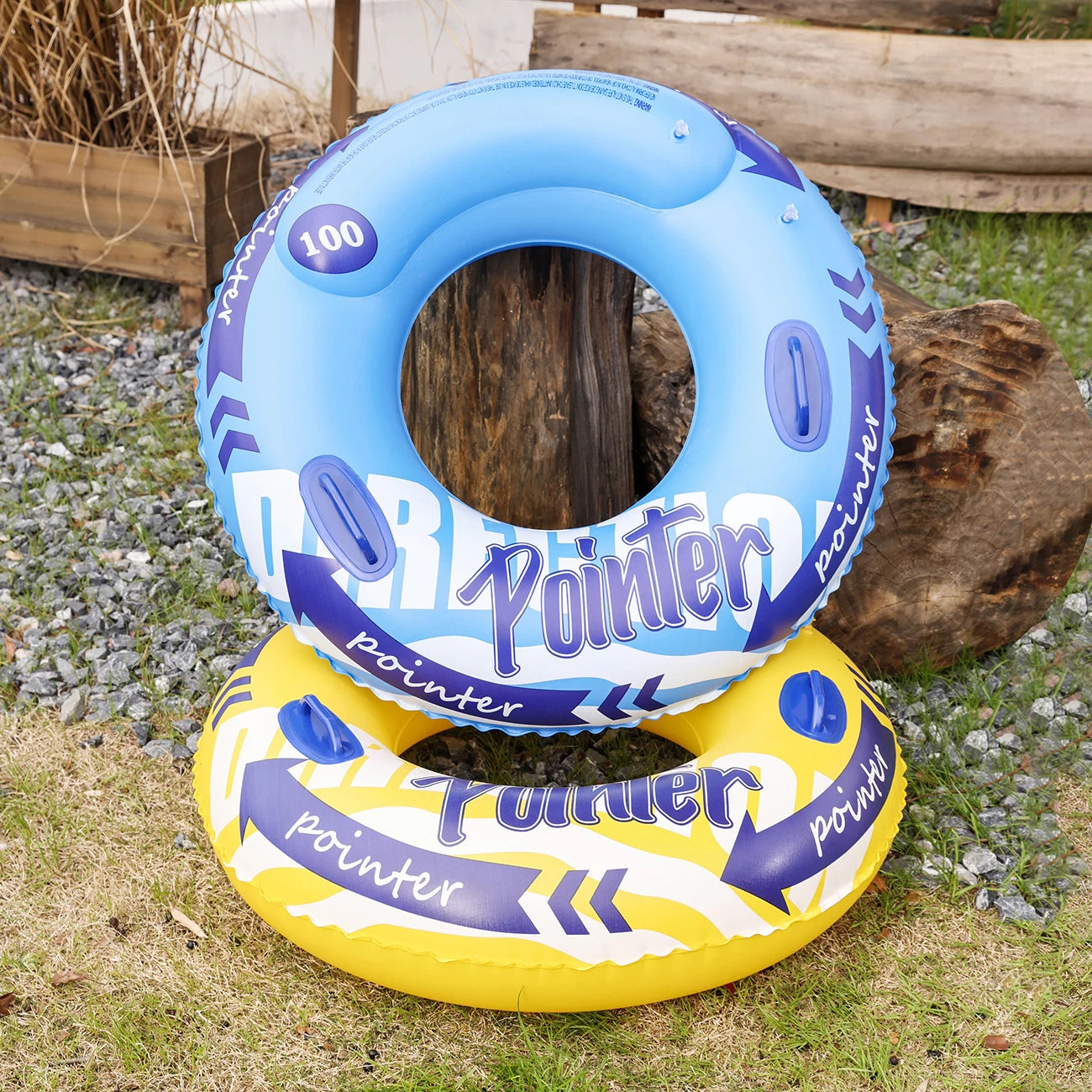Adult Double Balloon Swimming Ring - Inflatable Pool Float Beach Toy with Inner Tube Design