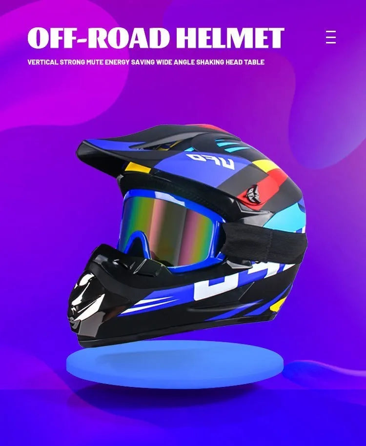 DOT Certified Professional Off-Road Motorcycle Helmet - Adults & Children - Downhill Racing Motor Helmet with Free Gift