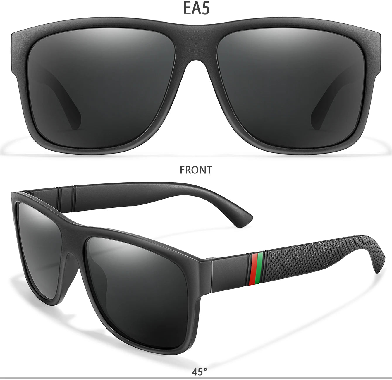 Men's Vintage Large Frame Square Polarized Sunglasses - UV400 Protection for Fishing, Driving, Cycling & Running